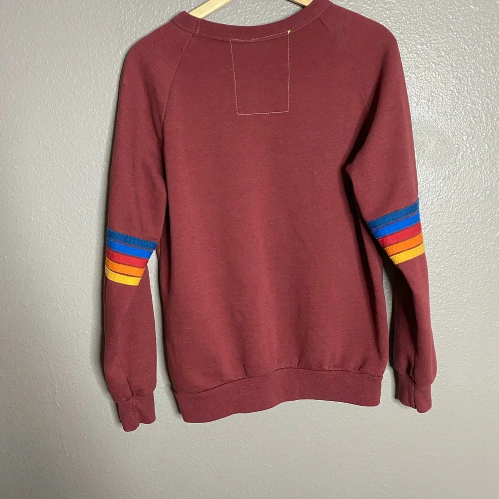 Aviator Nation Red and Blue Crewneck Sweater with Retro Stripes🔥🔥